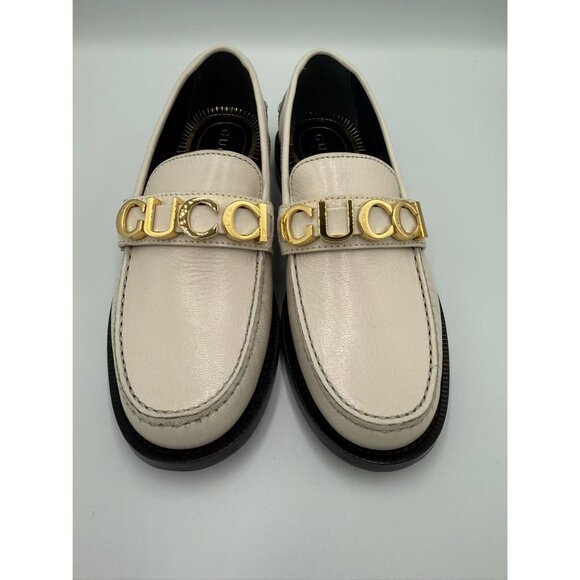 Gucci Women’s Moccasin Leather Loafers Mystic White Sz35.5 700036 - Picture 3 of 10